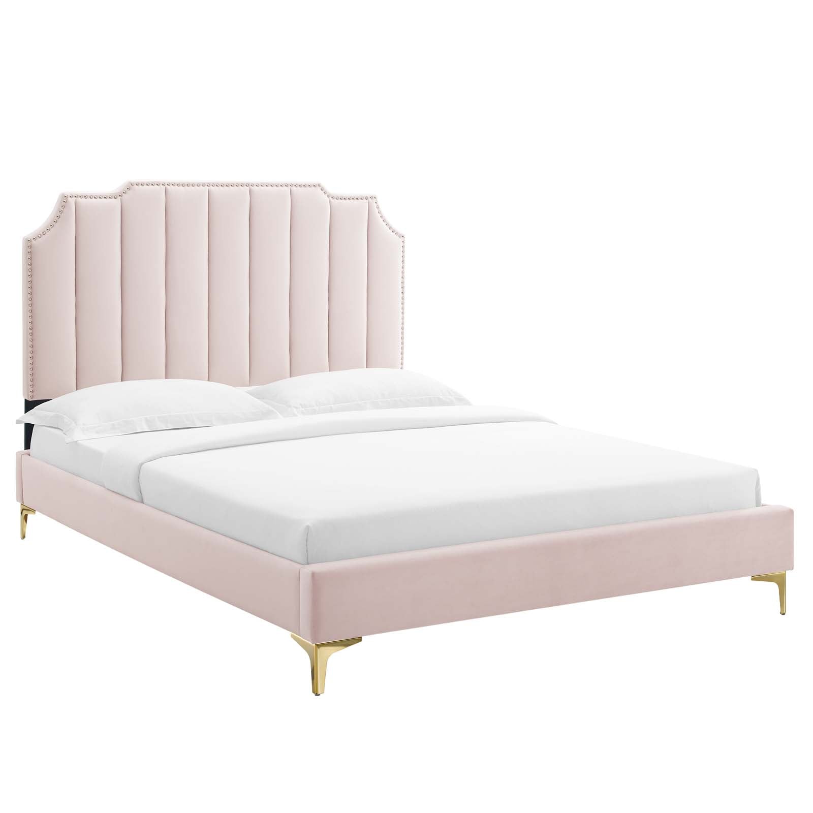 Colette King Performance Velvet Platform Bed By Modway - MOD-6894 | Beds | Modishstore - 81
