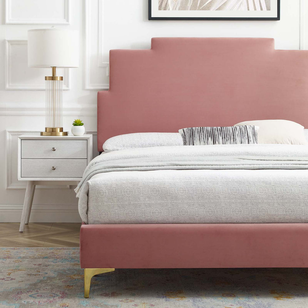 Lindsey Performance Velvet Twin Platform Bed By Modway - MOD-6895 | Beds | Modishstore - 14