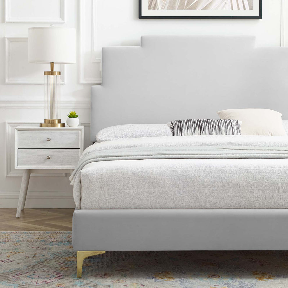 Lindsey Performance Velvet Twin Platform Bed By Modway - MOD-6895 | Beds | Modishstore - 25