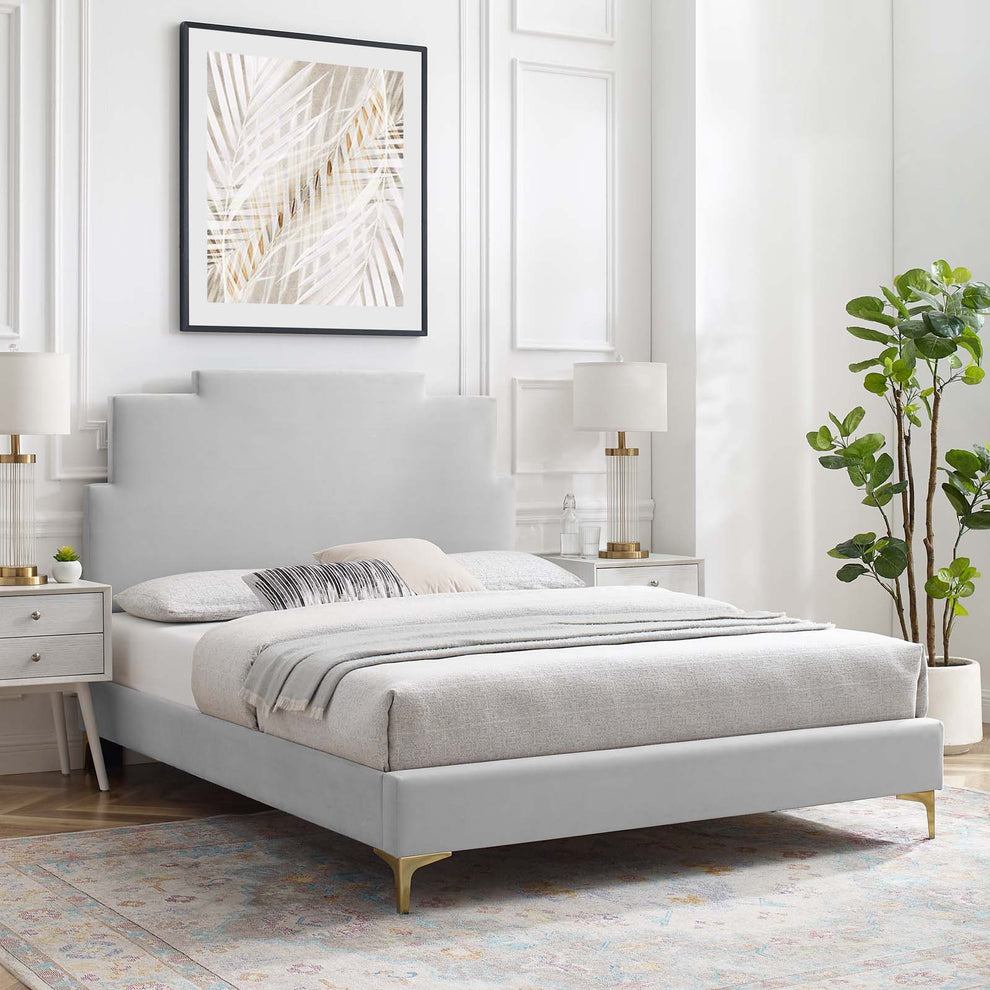 Lindsey Performance Velvet Twin Platform Bed By Modway - MOD-6895 | Beds | Modishstore - 26