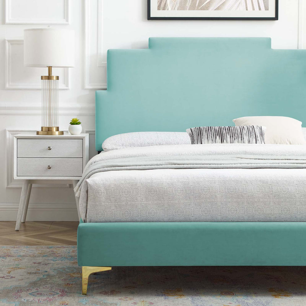Lindsey Performance Velvet Twin Platform Bed By Modway - MOD-6895 | Beds | Modishstore - 36