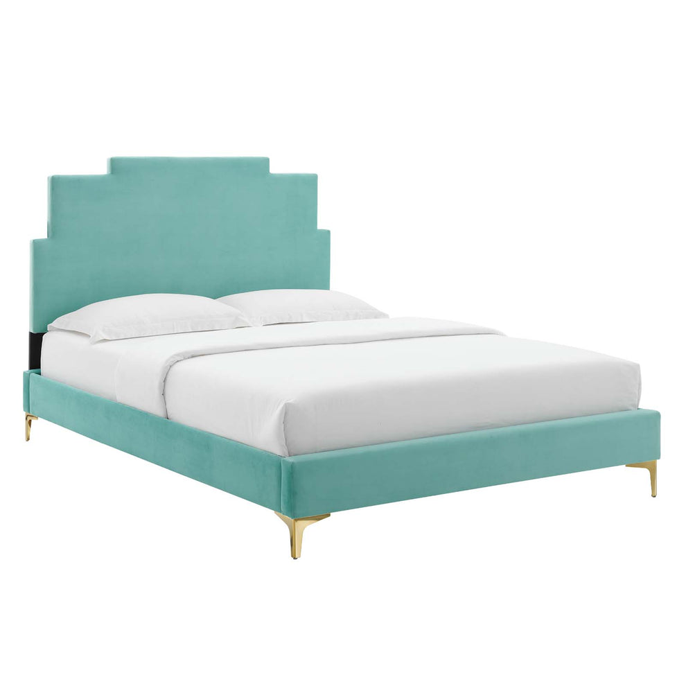 Lindsey Performance Velvet Twin Platform Bed By Modway - MOD-6895 | Beds | Modishstore - 34