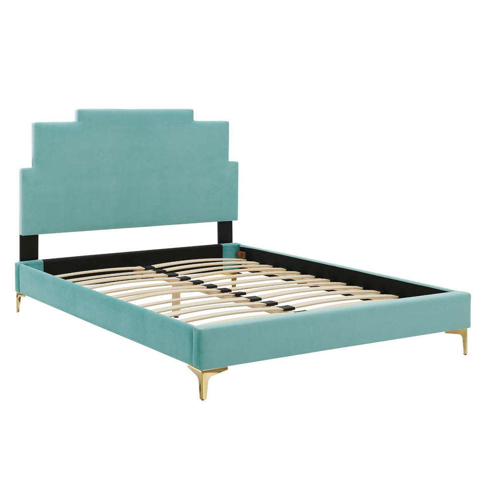 Lindsey Performance Velvet Twin Platform Bed By Modway - MOD-6895 | Beds | Modishstore - 38