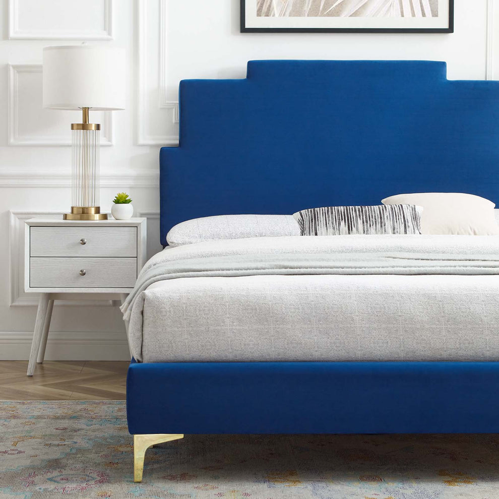 Lindsey Performance Velvet Twin Platform Bed By Modway - MOD-6895 | Beds | Modishstore - 47