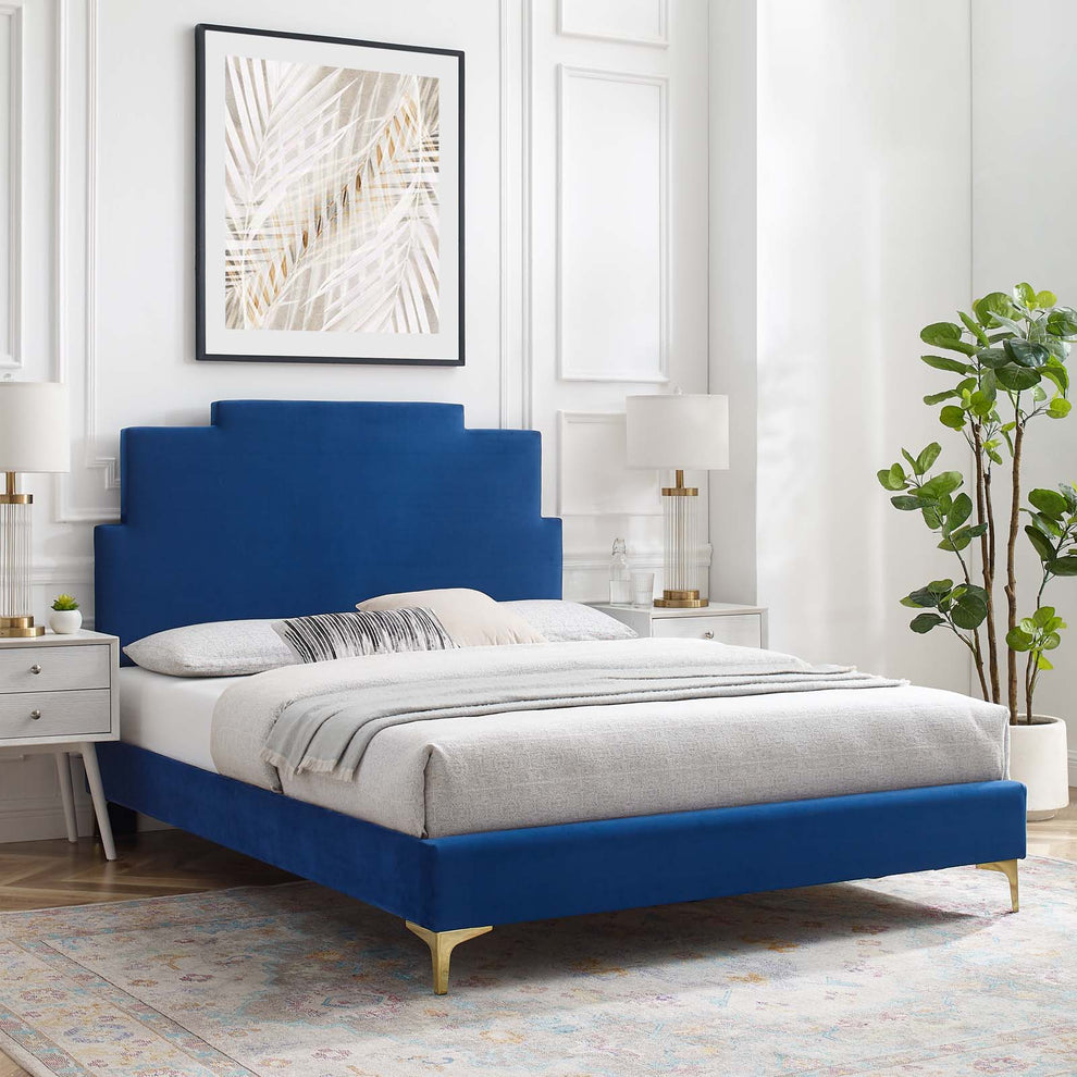 Lindsey Performance Velvet Twin Platform Bed By Modway - MOD-6895 | Beds | Modishstore - 48