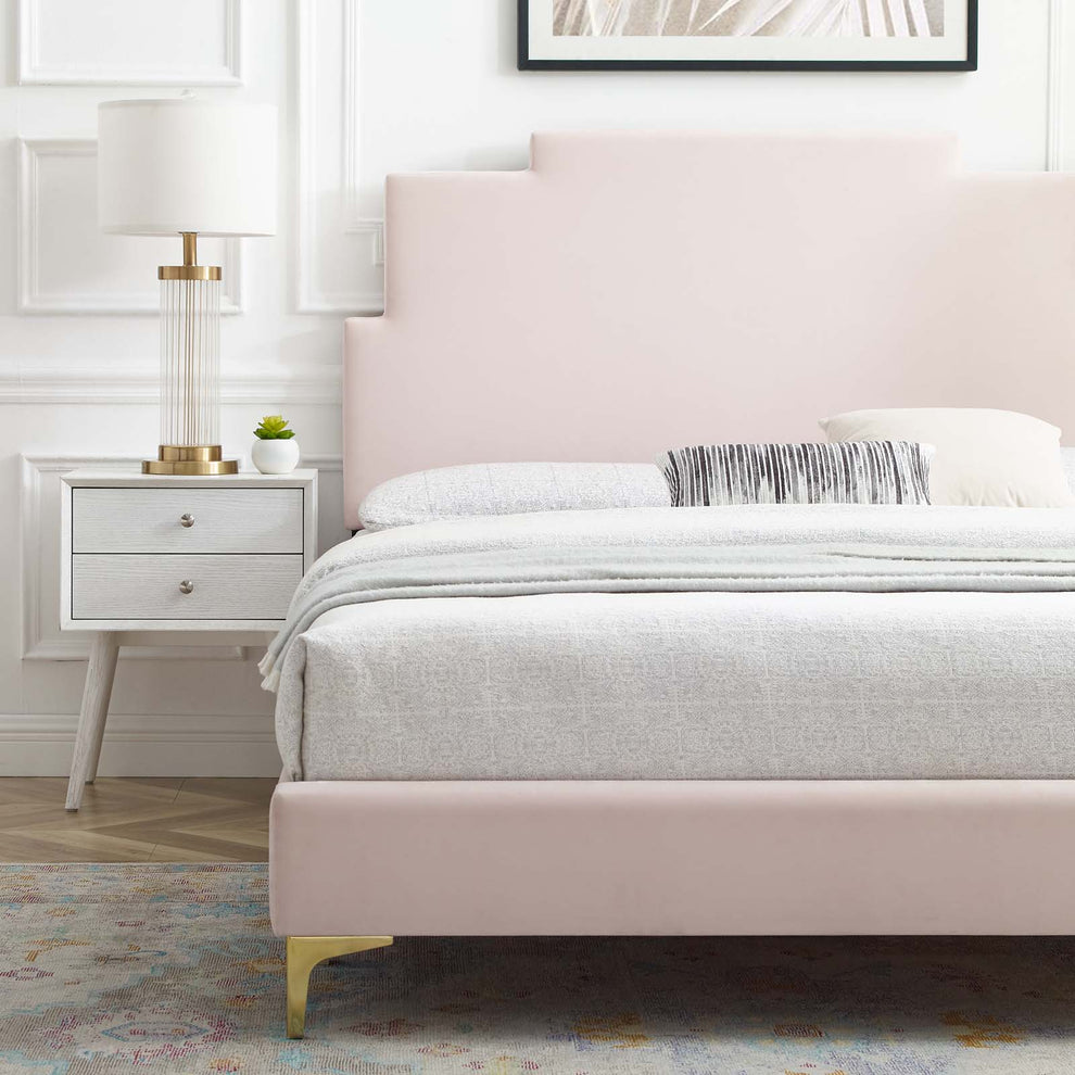 Lindsey Performance Velvet Twin Platform Bed By Modway - MOD-6895 | Beds | Modishstore - 58