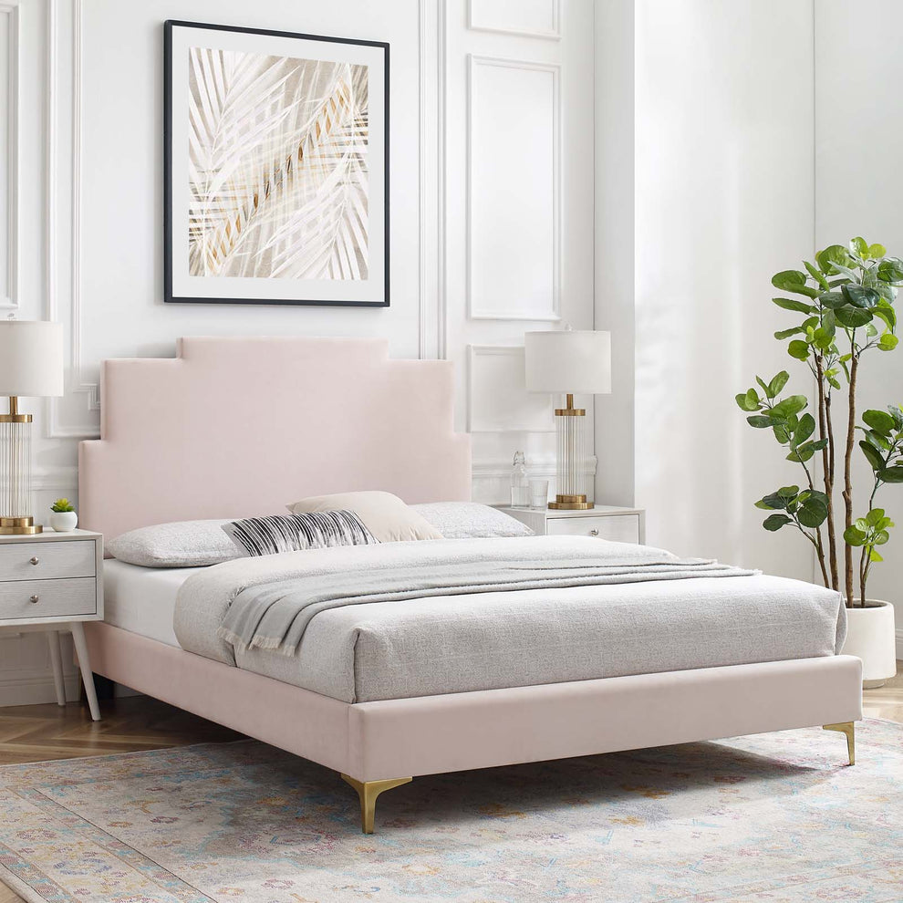 Lindsey Performance Velvet Twin Platform Bed By Modway - MOD-6895 | Beds | Modishstore - 59