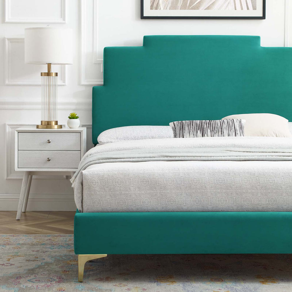 Lindsey Performance Velvet Twin Platform Bed By Modway - MOD-6895 | Beds | Modishstore - 69