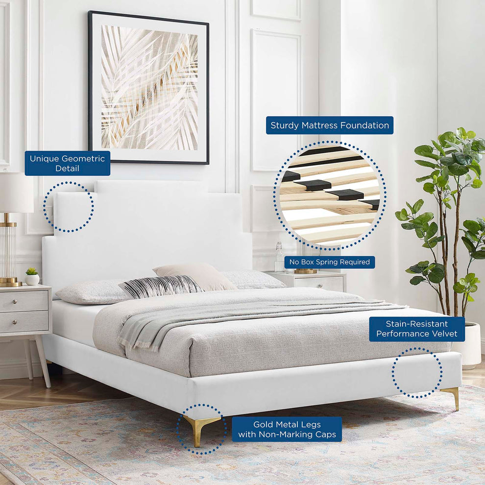 Lindsey Performance Velvet Twin Platform Bed By Modway - MOD-6895 | Beds | Modishstore - 79