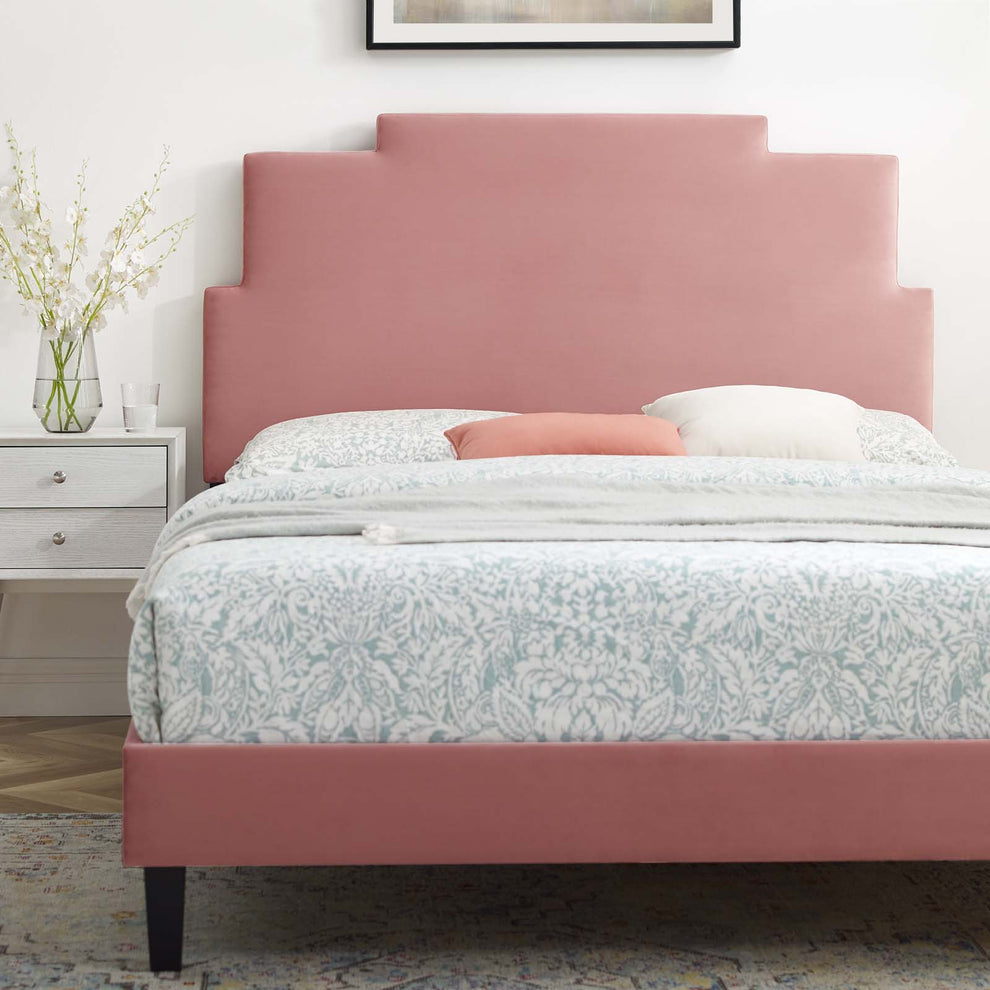 Lindsey Performance Velvet Twin Platform Bed By Modway - MOD-6897 | Beds | Modishstore - 14