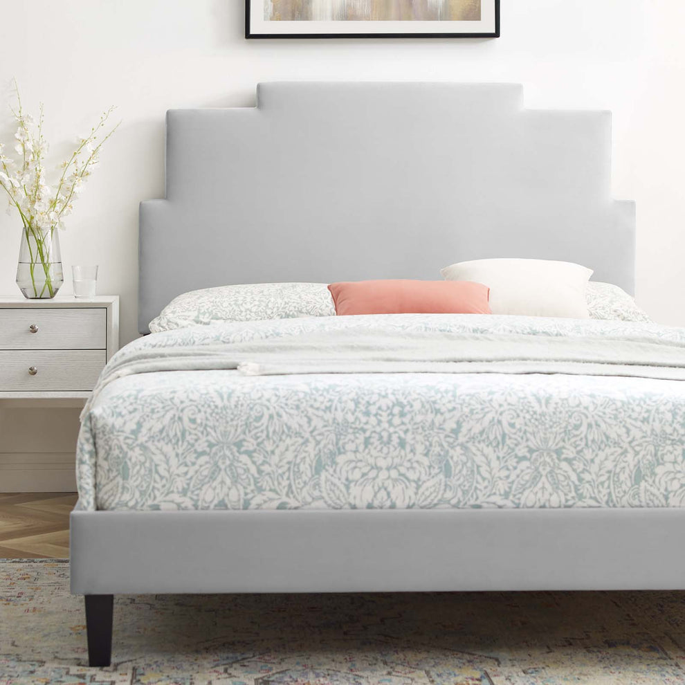 Lindsey Performance Velvet Twin Platform Bed By Modway - MOD-6897 | Beds | Modishstore - 25