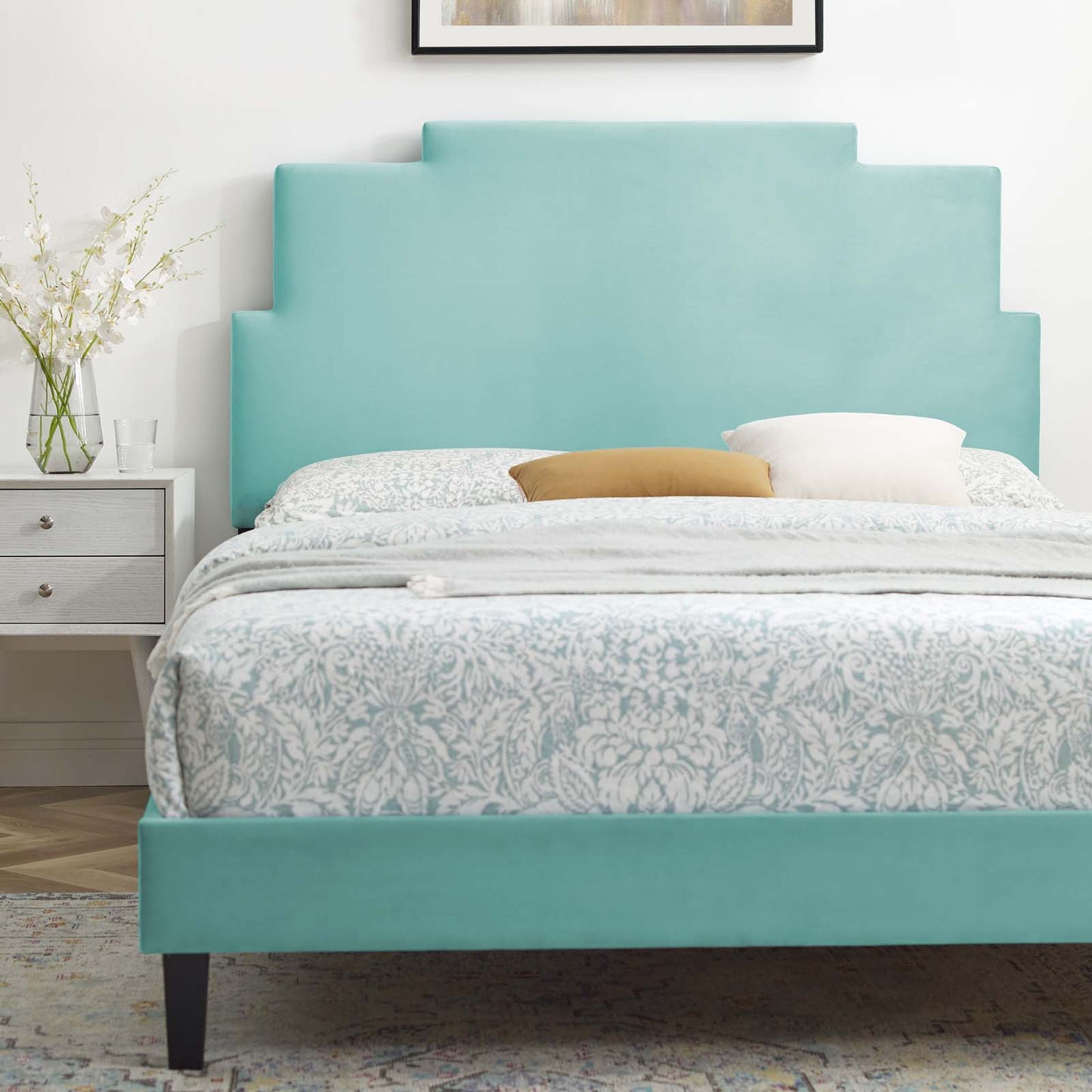 Lindsey Performance Velvet Twin Platform Bed By Modway - MOD-6897 | Beds | Modishstore - 36