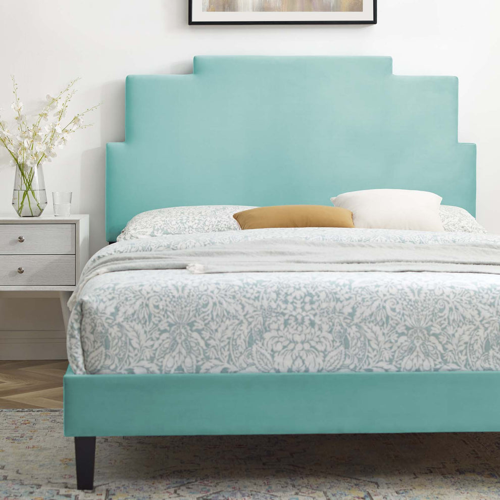 Lindsey Performance Velvet Twin Platform Bed By Modway - MOD-6897 | Beds | Modishstore - 36
