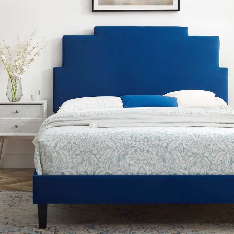 Lindsey Performance Velvet Twin Platform Bed By Modway - MOD-6897 | Beds | Modishstore - 47