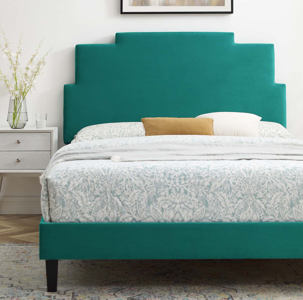 Lindsey Performance Velvet Twin Platform Bed By Modway - MOD-6897 | Beds | Modishstore - 69