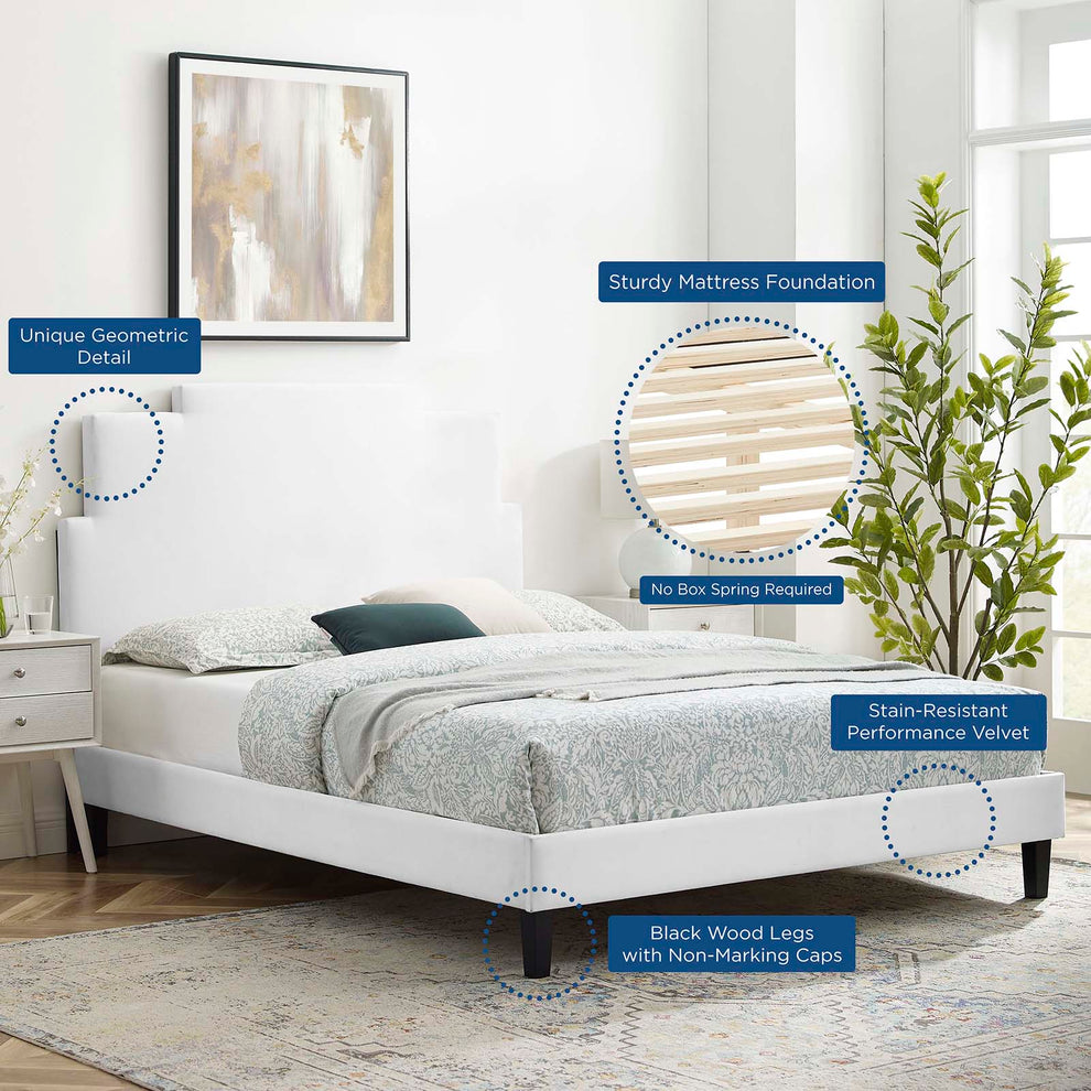 Lindsey Performance Velvet Twin Platform Bed By Modway - MOD-6897 | Beds | Modishstore - 79