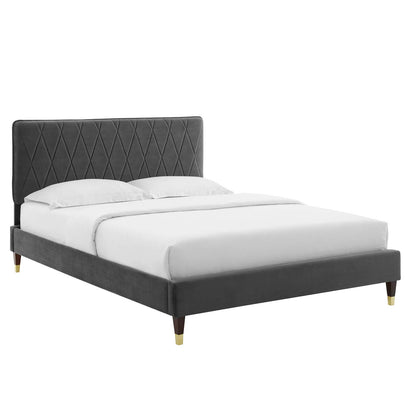 Modway Phillipa Performance Velvet Twin Platform Bed - MOD-6899 | Beds | Modishstore - 2