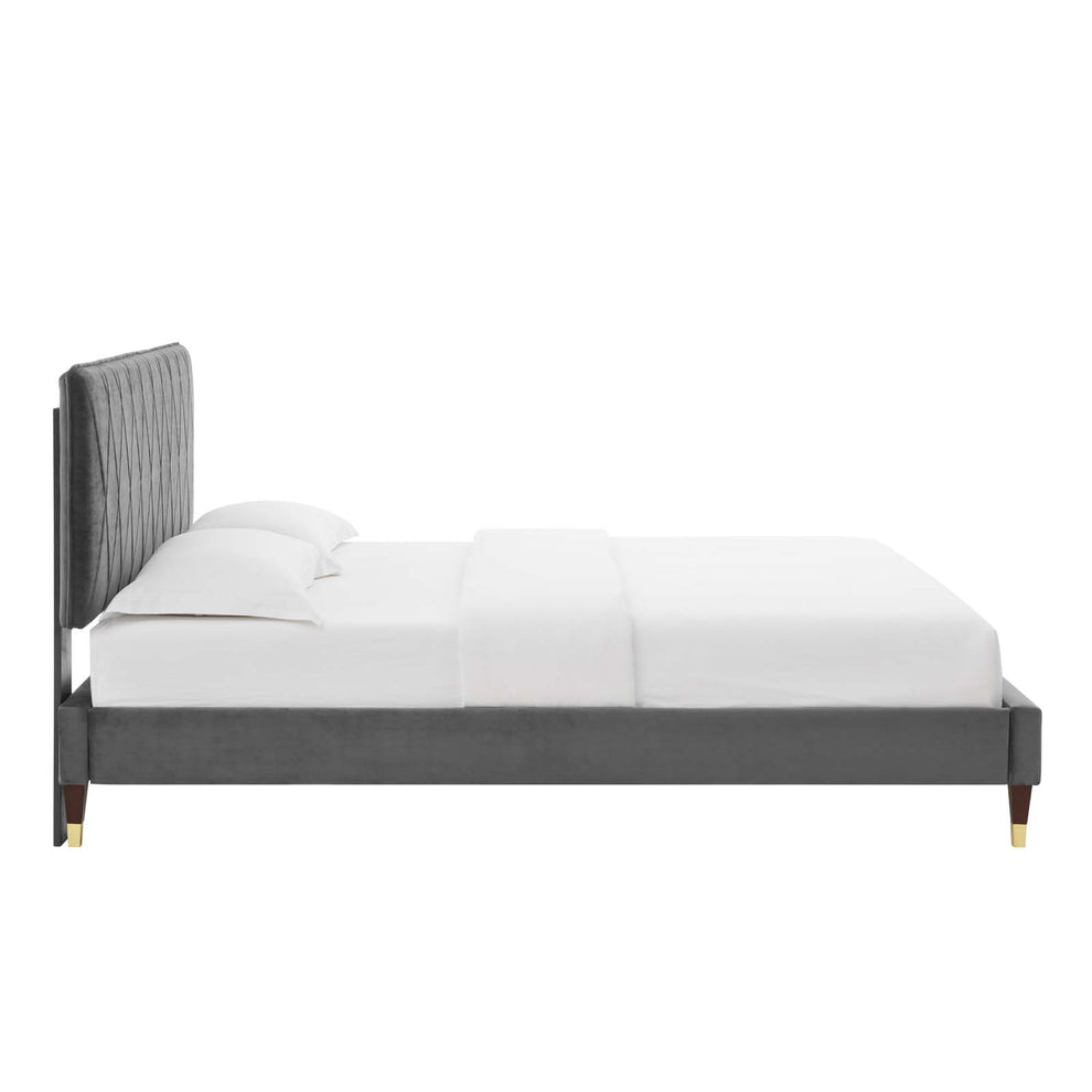 Modway Phillipa Performance Velvet Twin Platform Bed - MOD-6899 | Beds | Modishstore - 6