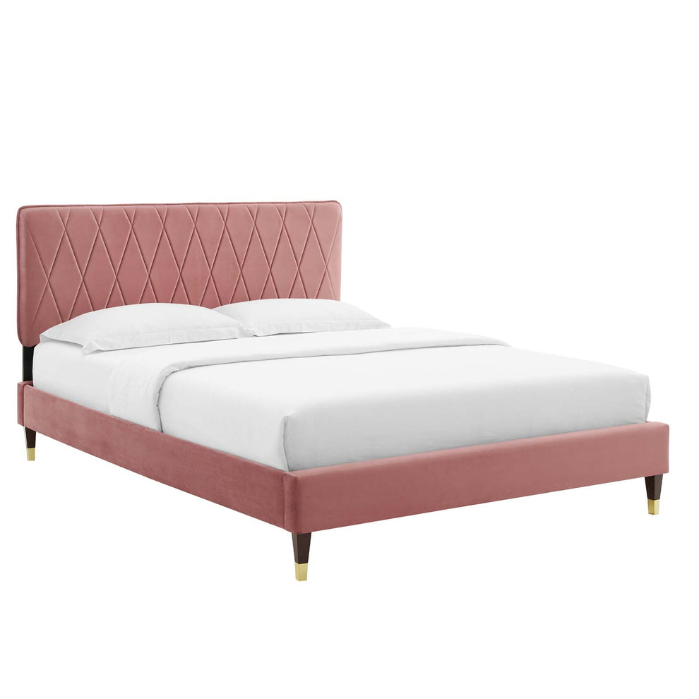 Modway Phillipa Performance Velvet Twin Platform Bed - MOD-6899 | Beds | Modishstore - 9