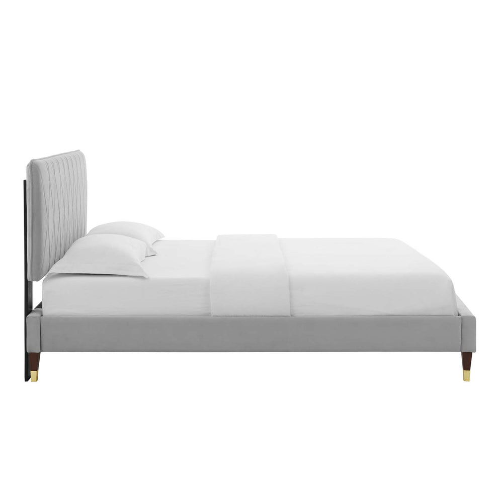 Modway Phillipa Performance Velvet Twin Platform Bed - MOD-6899 | Beds | Modishstore - 20
