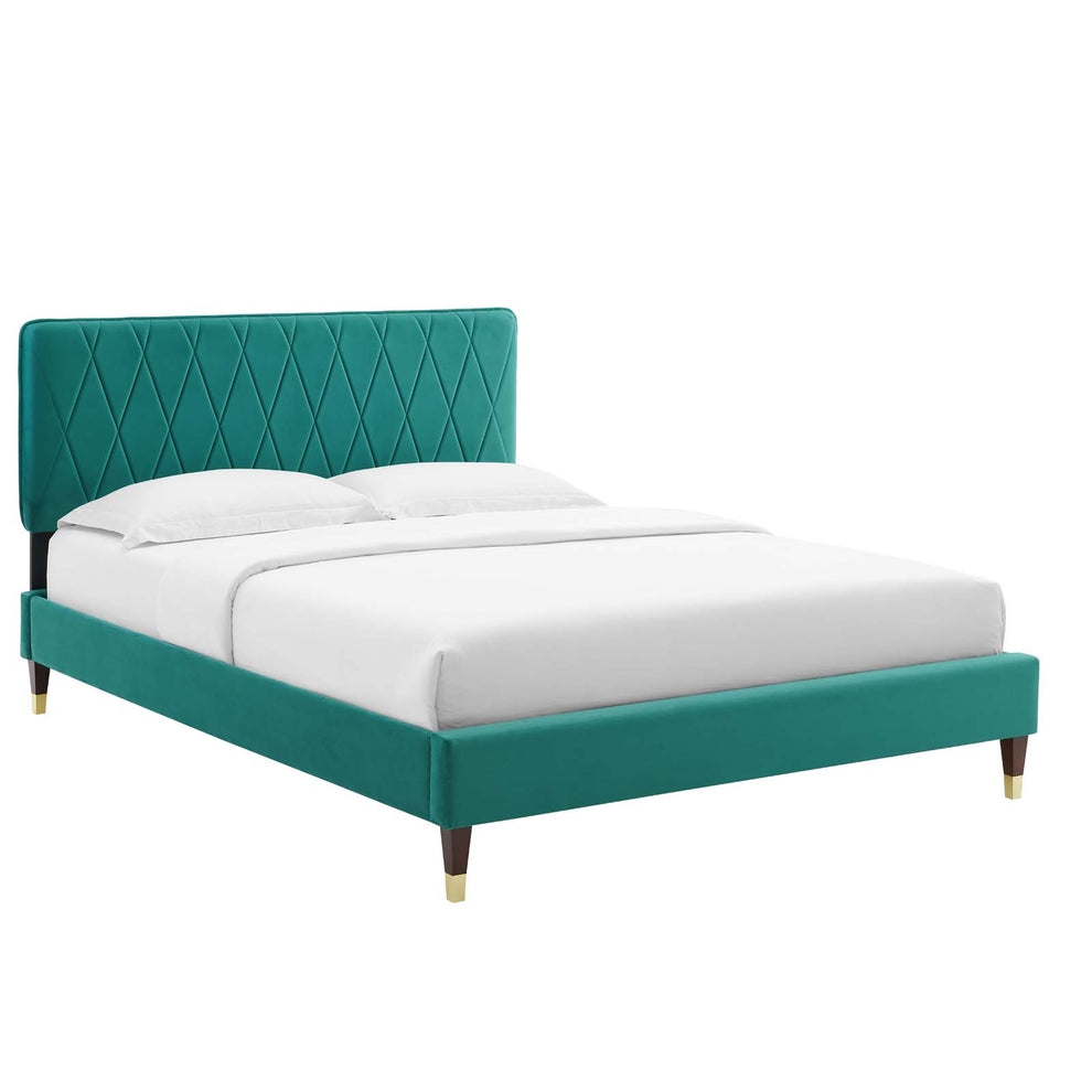 Modway Phillipa Performance Velvet Twin Platform Bed - MOD-6899 | Beds | Modishstore - 44