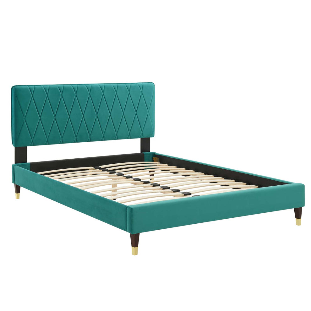 Modway Phillipa Performance Velvet Twin Platform Bed - MOD-6899 | Beds | Modishstore - 45