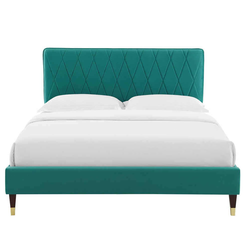 Modway Phillipa Performance Velvet Twin Platform Bed - MOD-6899 | Beds | Modishstore - 49
