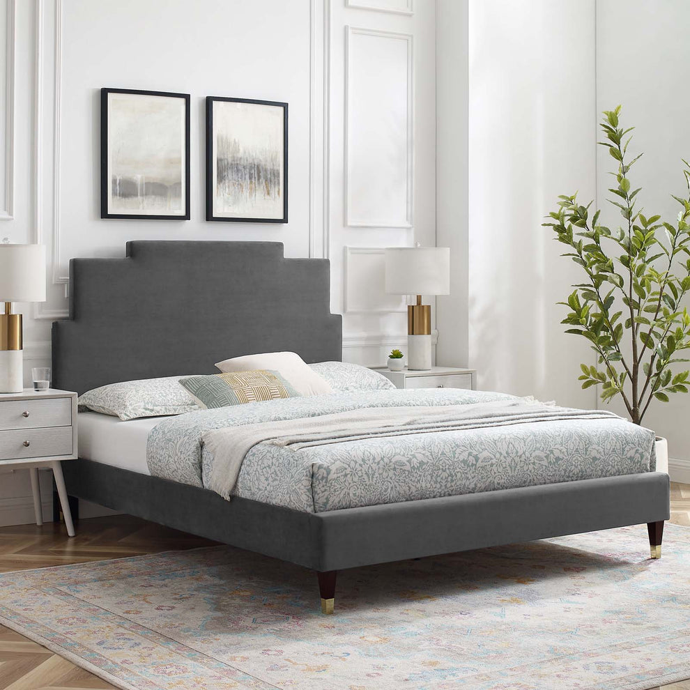 Modway Lindsey Performance Velvet Full Platform Bed - MOD-6902 | Beds | Modishstore - 1