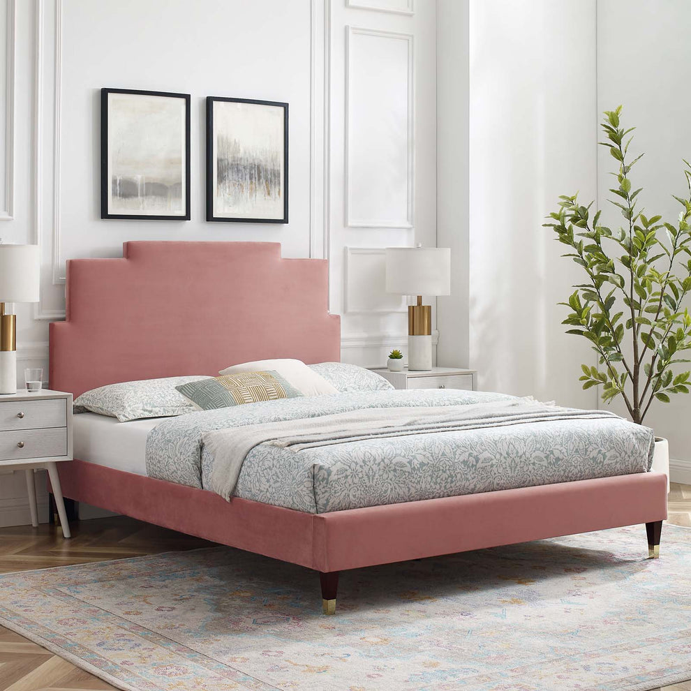 Modway Lindsey Performance Velvet Full Platform Bed - MOD-6902 | Beds | Modishstore - 60