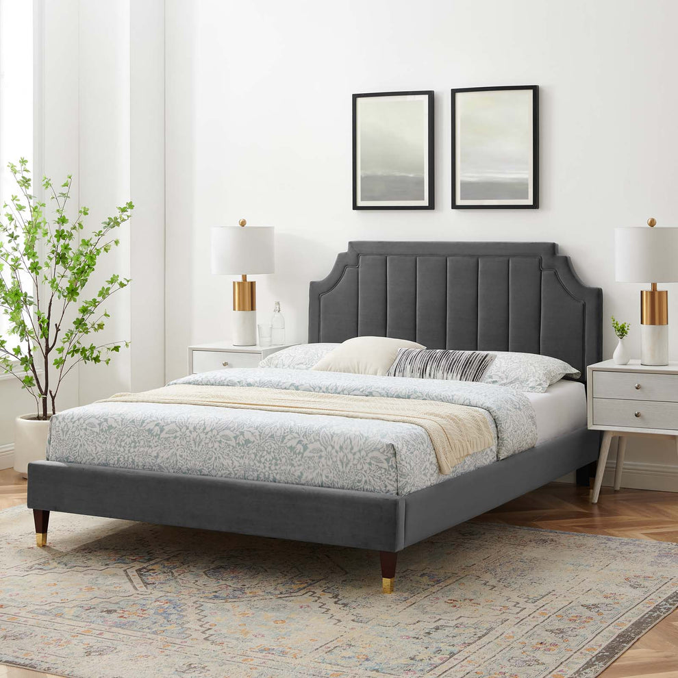 Modway Sienna Performance Velvet Twin Platform Bed - MOD-6907 | Beds | Modishstore - 1