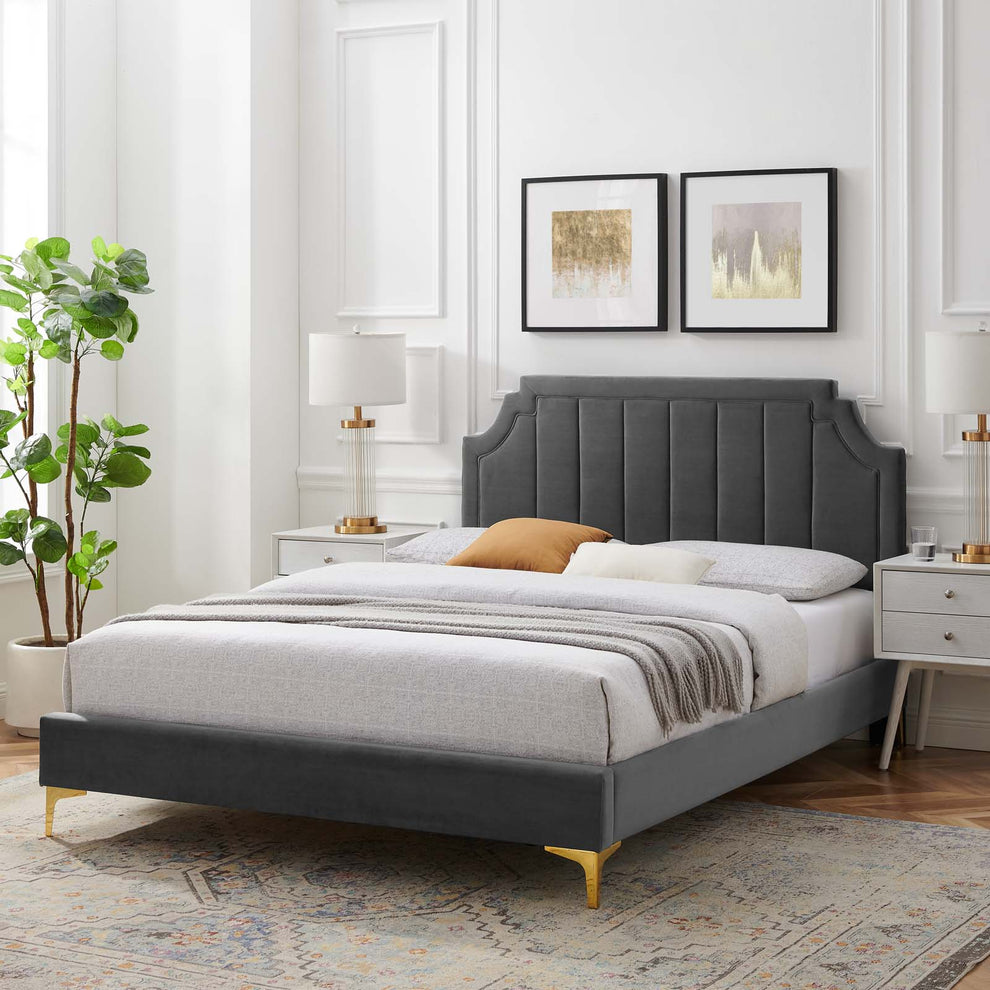 Modway Sienna Performance Velvet Full Platform Bed - MOD-6912 | Beds | Modishstore - 1