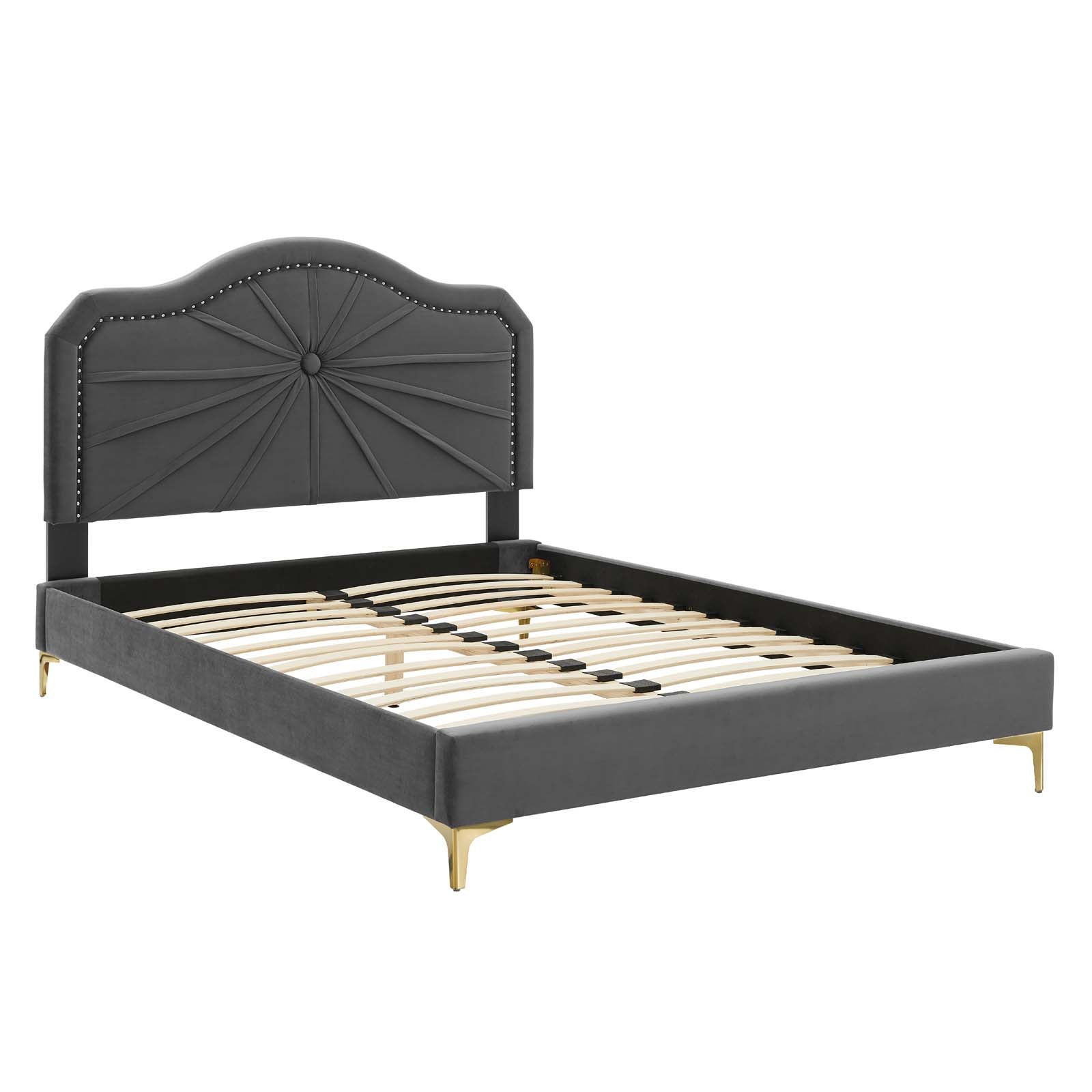 Modway Portia Performance Velvet King Platform Bed | Beds | Modishstore-3