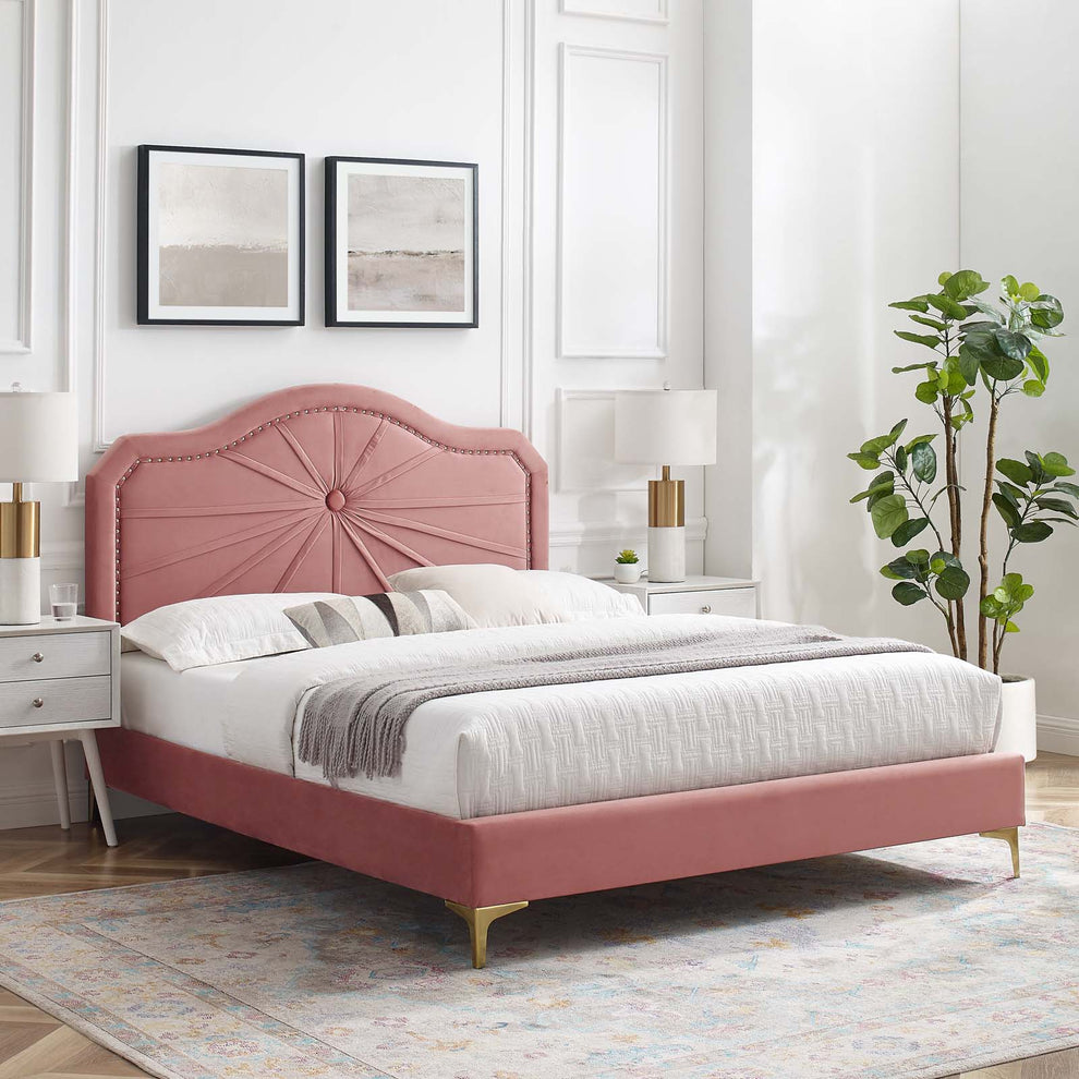 Modway Portia Performance Velvet King Platform Bed - MOD-6915 | Beds | Modishstore - 1