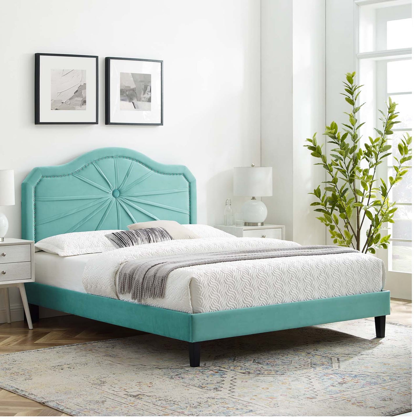 Modway Portia Performance Velvet King Platform Bed - MOD-6917 | Beds | Modishstore - 61