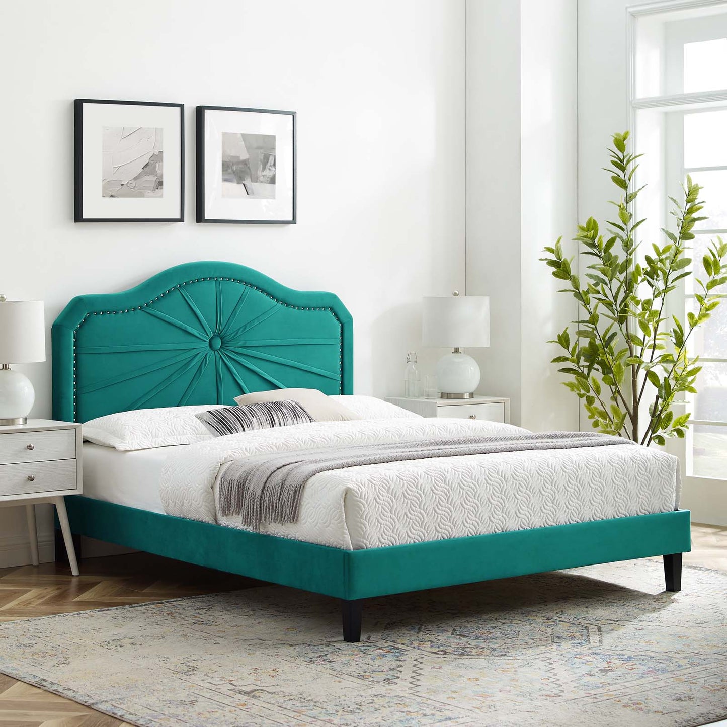 Modway Portia Performance Velvet King Platform Bed - MOD-6917 | Beds | Modishstore - 60