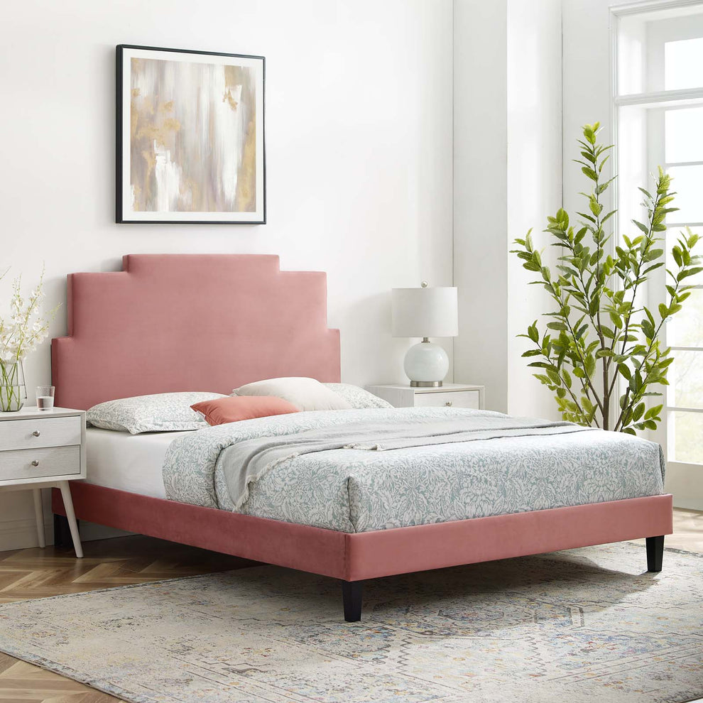 Modway Lindsey Performance Velvet Full Platform Bed - MOD-6921 | Beds | Modishstore - 4
