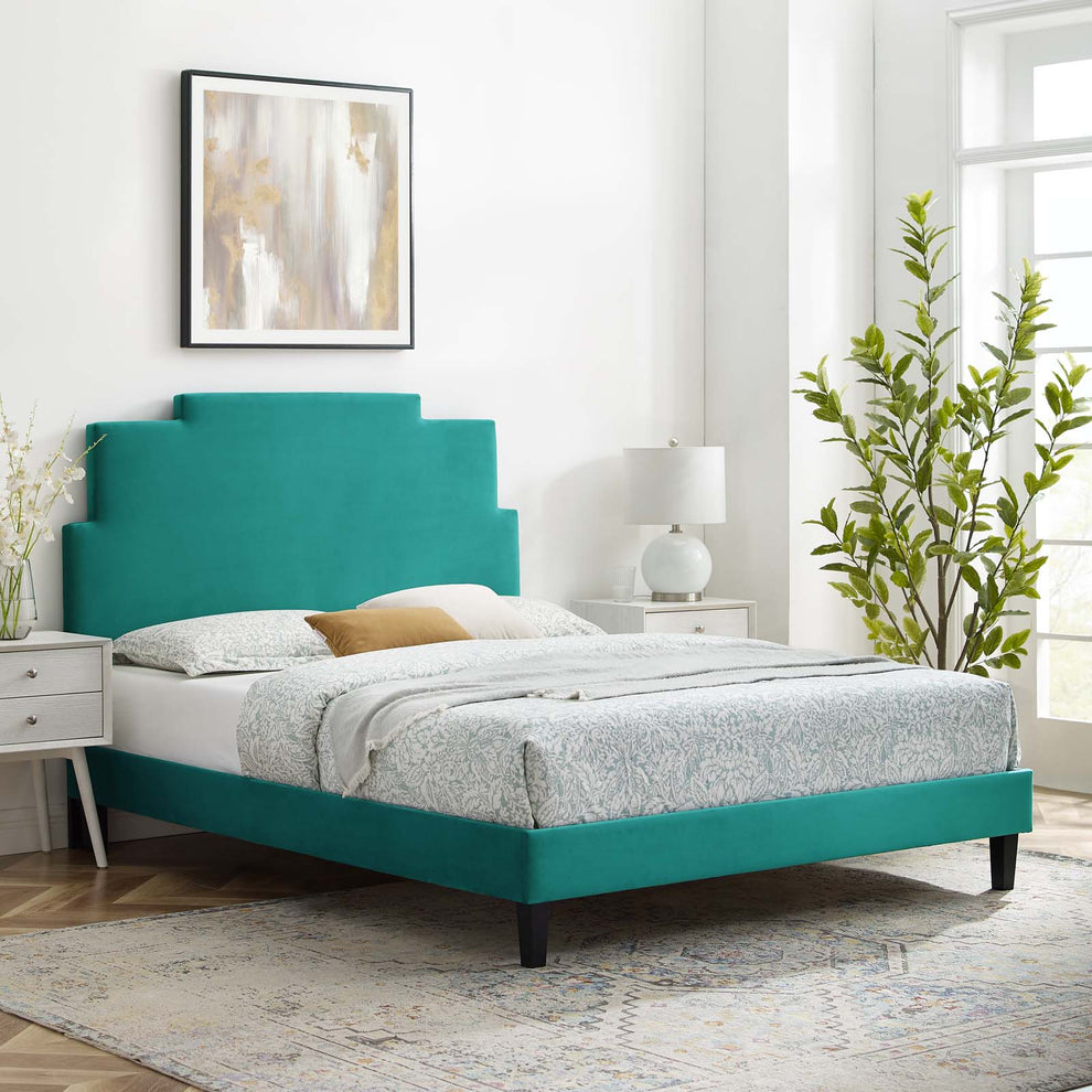 Modway Lindsey Performance Velvet Full Platform Bed - MOD-6921 | Beds | Modishstore - 19