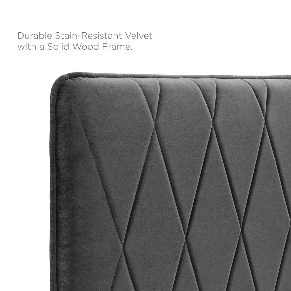 Modway Phillipa Performance Velvet Full Platform Bed - MOD-6922 | Beds | Modishstore - 5
