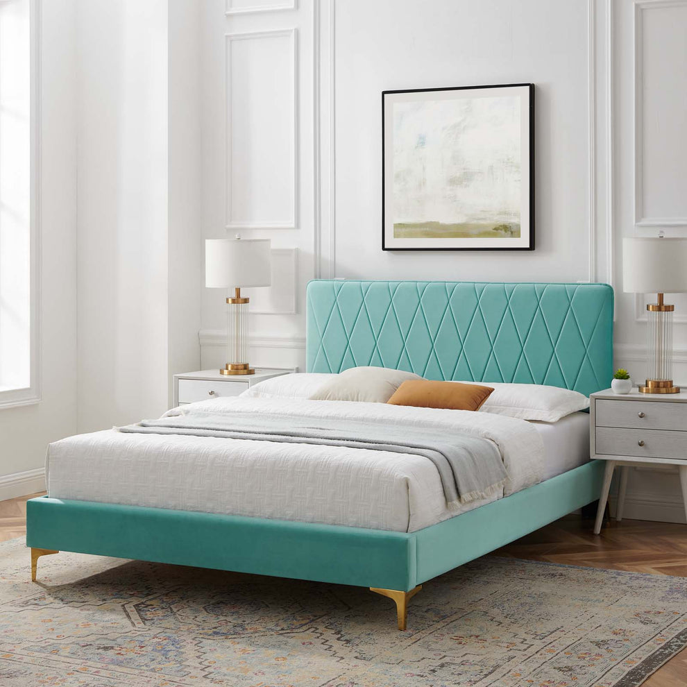Modway Phillipa Performance Velvet Full Platform Bed - MOD-6922 | Beds | Modishstore - 23