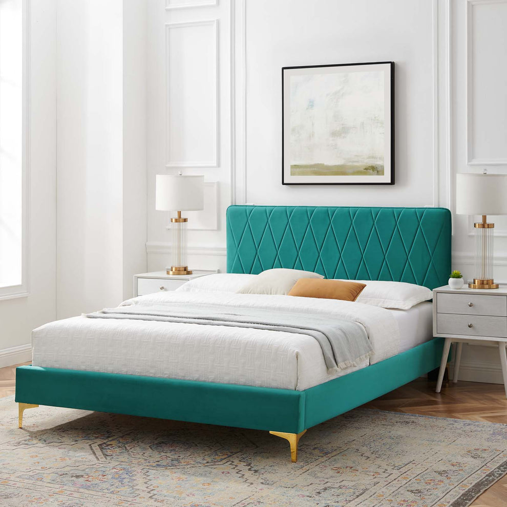 Modway Phillipa Performance Velvet Full Platform Bed - MOD-6922 | Beds | Modishstore - 46