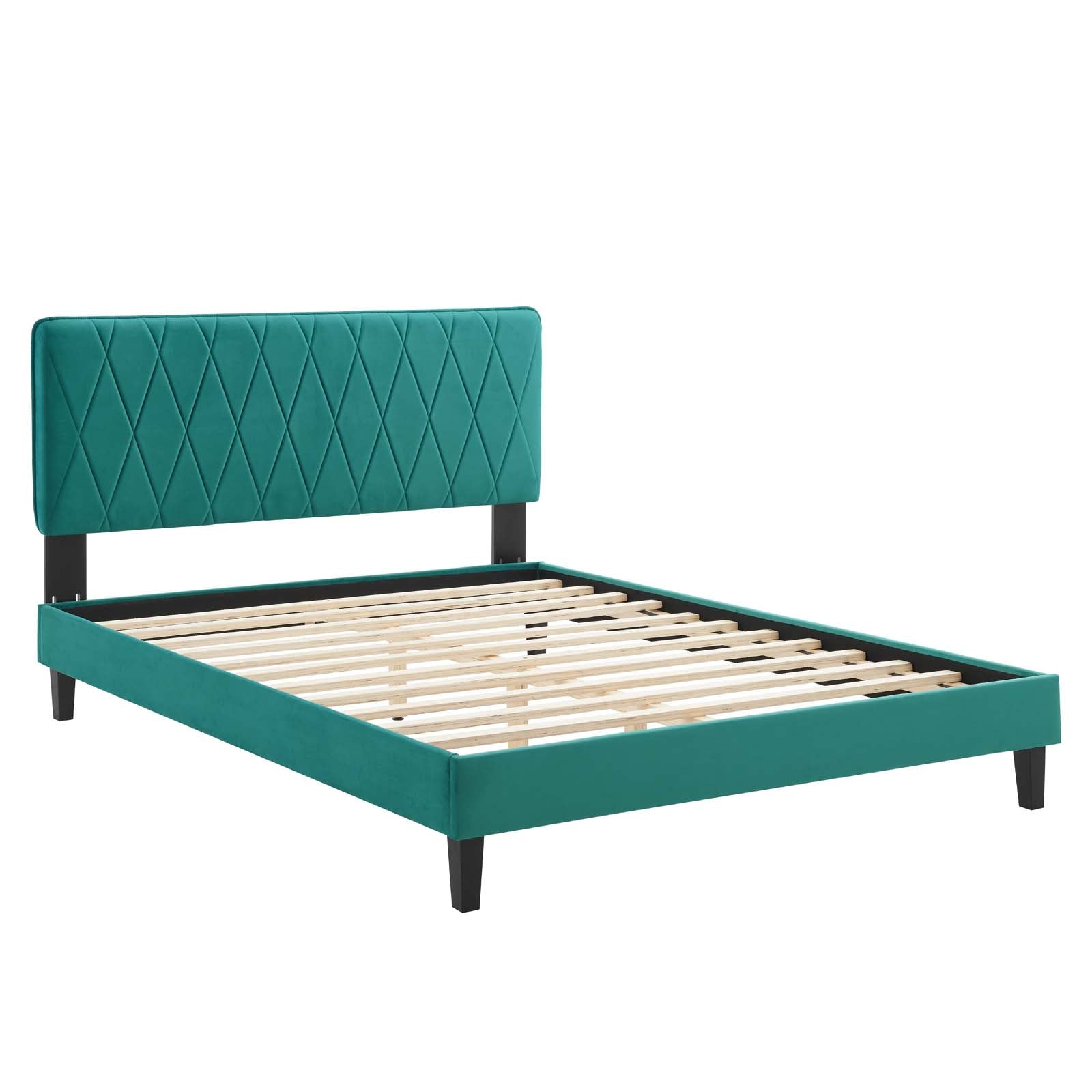Modway Phillipa Performance Velvet Full Platform Bed | Beds | Modishstore-45