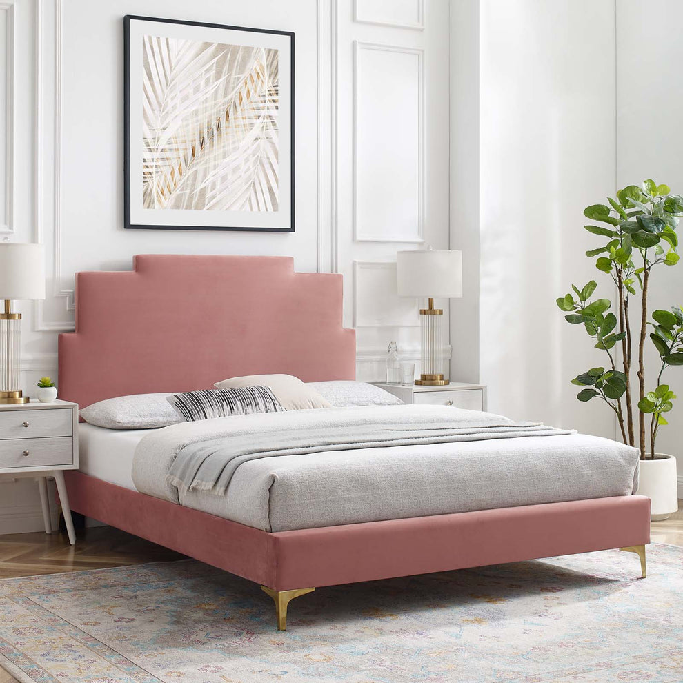 Modway Lindsey Performance Velvet King Platform Bed - MOD-6925 | Beds | Modishstore - 9