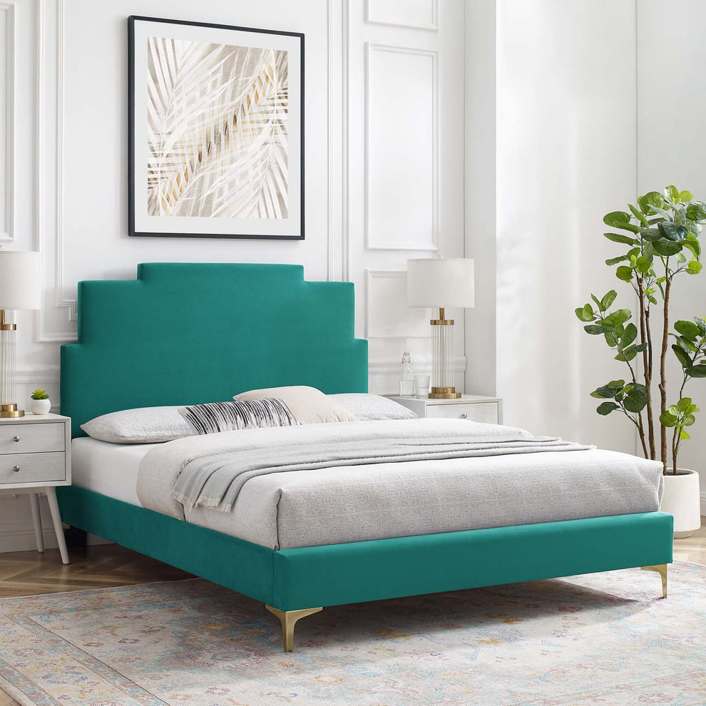 Modway Lindsey Performance Velvet King Platform Bed - MOD-6925 | Beds | Modishstore - 48