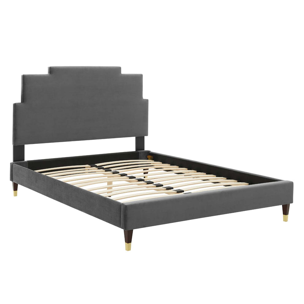 Lindsey Performance Velvet King Platform Bed By Modway - MOD-6926 | Beds | Modishstore - 9