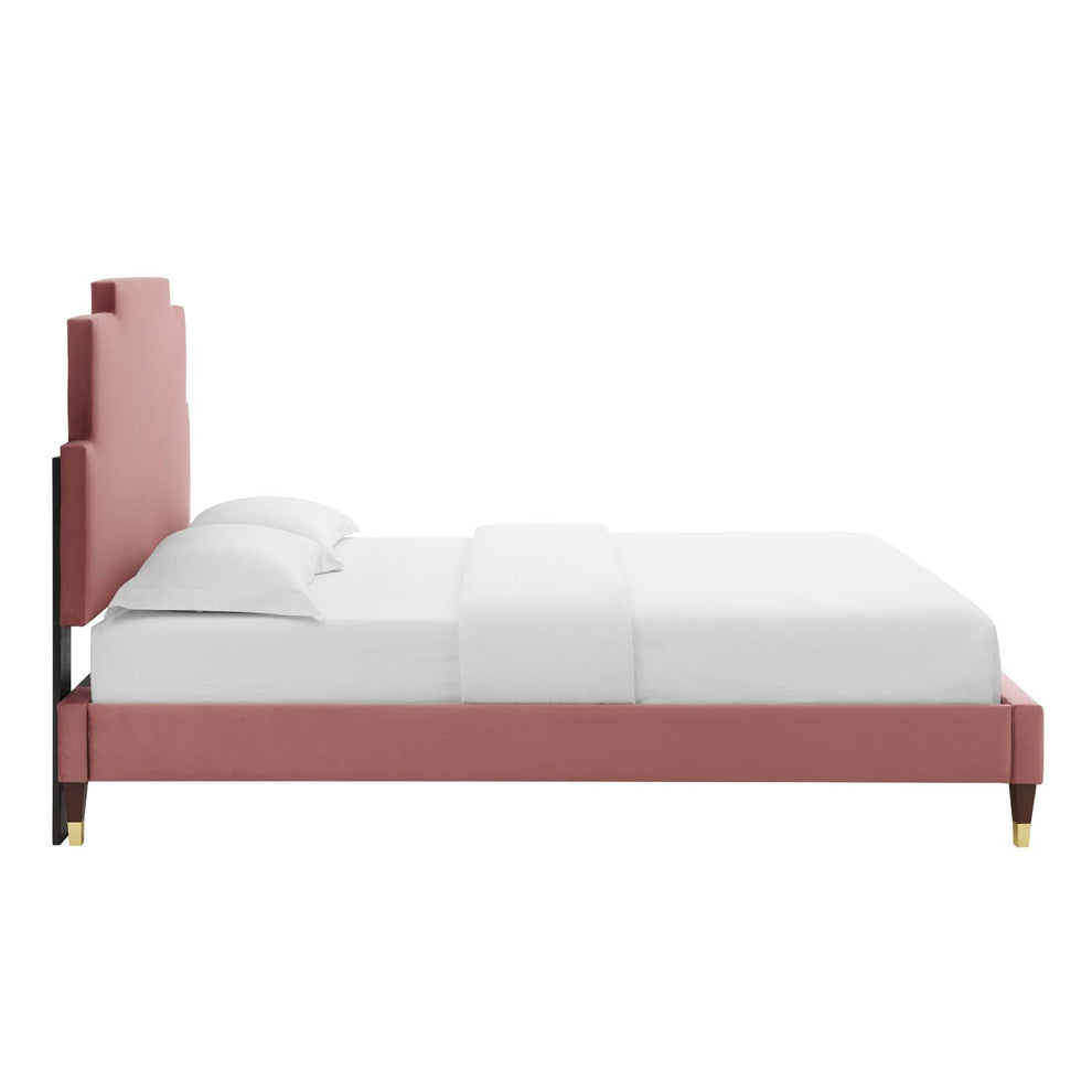 Lindsey Performance Velvet King Platform Bed By Modway - MOD-6926 | Beds | Modishstore - 22