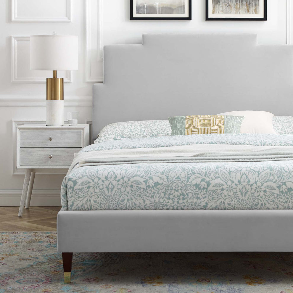 Lindsey Performance Velvet King Platform Bed By Modway - MOD-6926 | Beds | Modishstore - 27