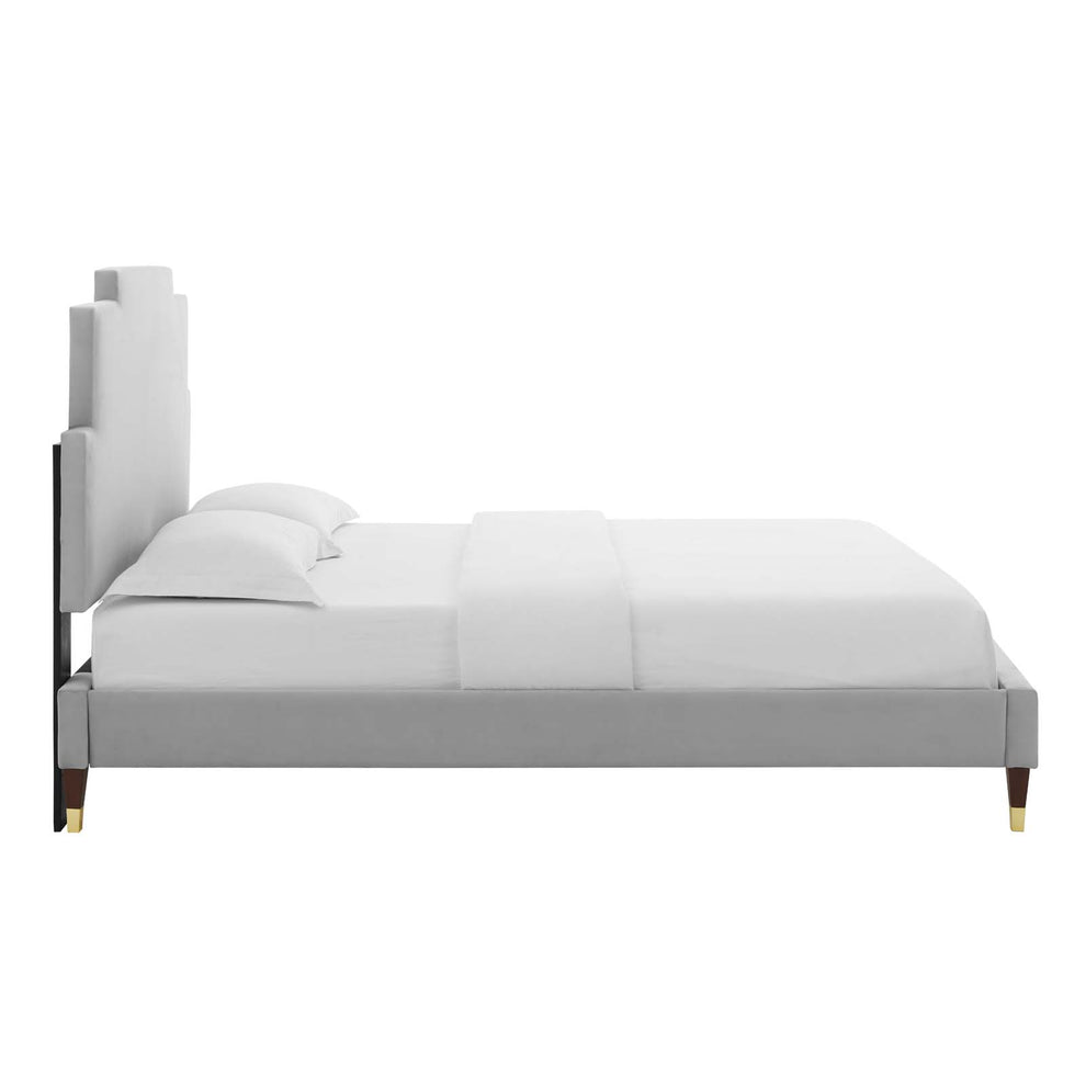 Lindsey Performance Velvet King Platform Bed By Modway - MOD-6926 | Beds | Modishstore - 32