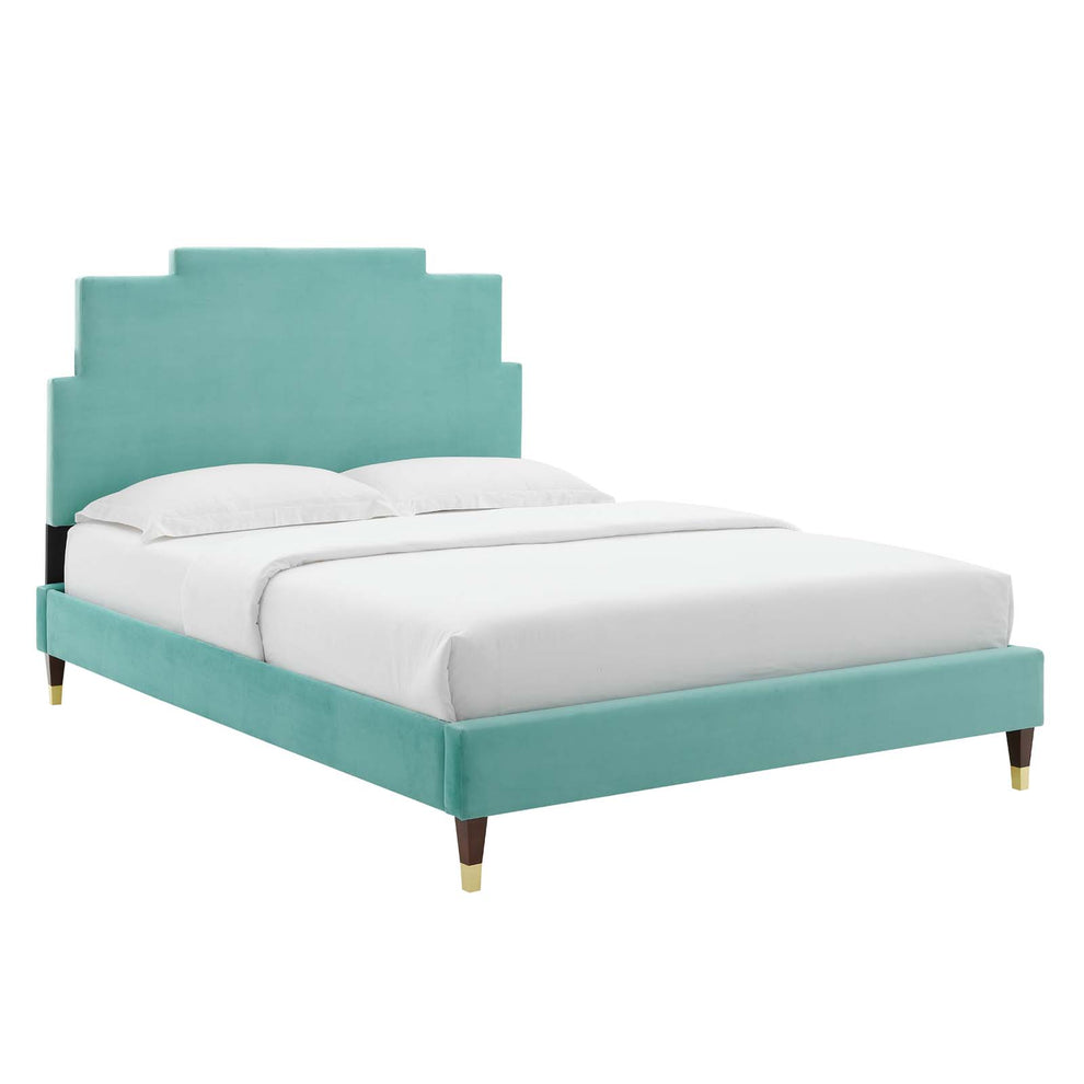 Lindsey Performance Velvet King Platform Bed By Modway - MOD-6926 | Beds | Modishstore - 43