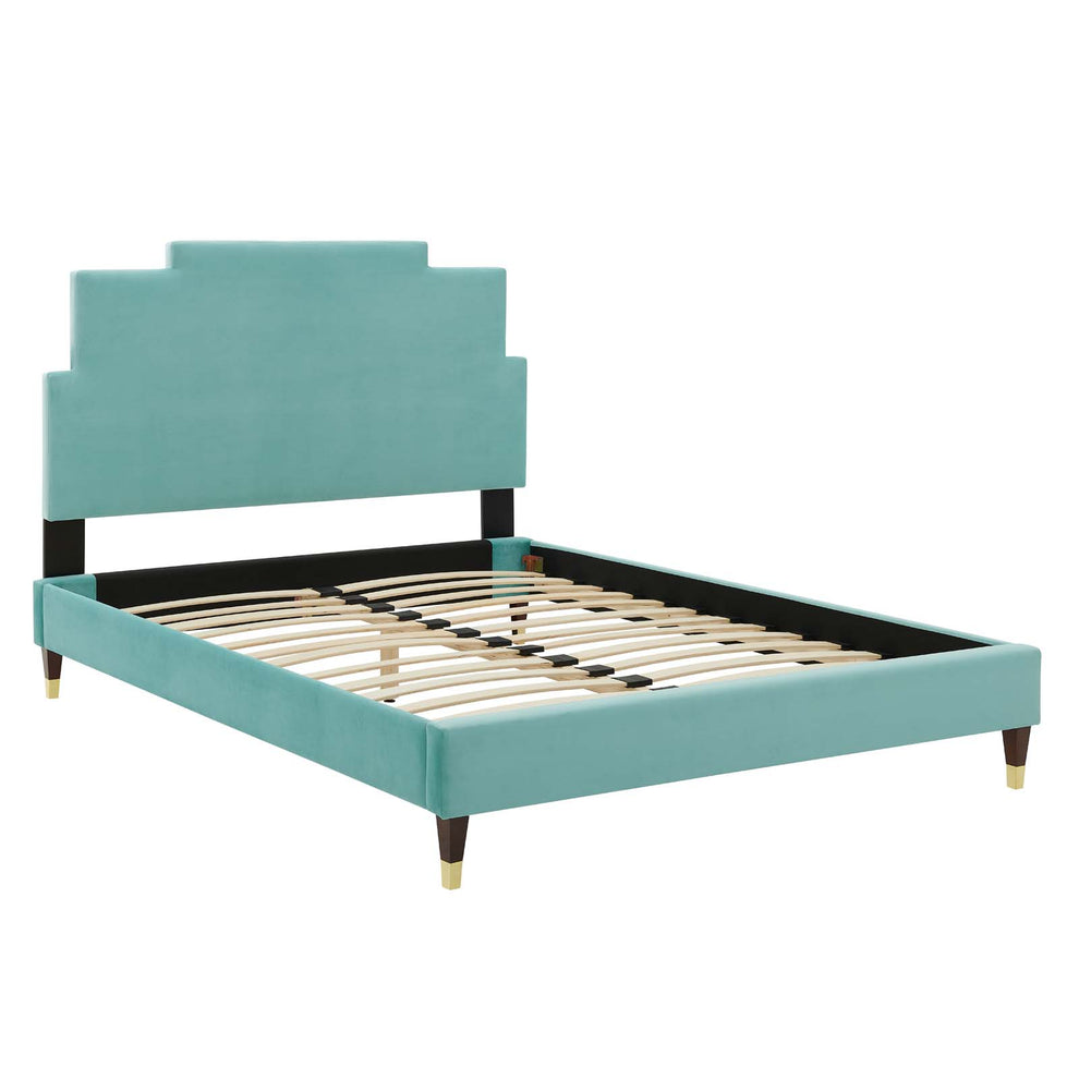 Lindsey Performance Velvet King Platform Bed By Modway - MOD-6926 | Beds | Modishstore - 40