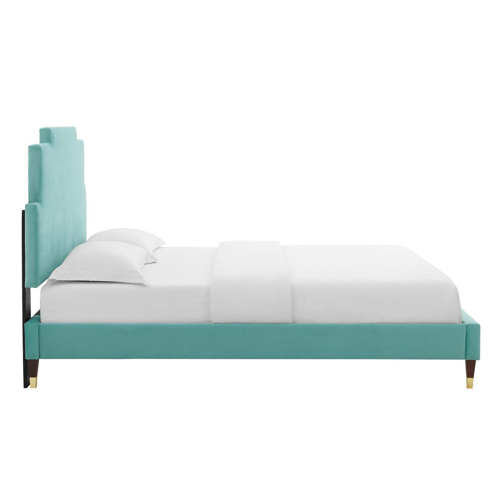 Lindsey Performance Velvet King Platform Bed By Modway - MOD-6926 | Beds | Modishstore - 44